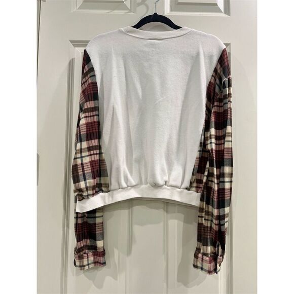 Handmade Disney Toy Story Crewneck Sweatshirt Flannel Womens S Multicolor Plaid - Picture 2 of 4